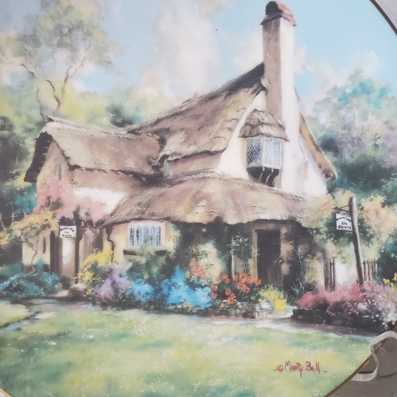 English Country Cottage Plate by Marty Bell - Picture 2 of 5